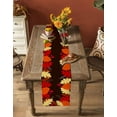 thumbnail image 5 of Fall Maple Leaf Burlap-Cotton Table Runner 36 Inches Long,Red Orange Botanical Farmhouse Farmhouse Table Runners,Outdoor Dining Tablecloths Decor for Baby Shower Party Wedding 13x36, 5 of 9