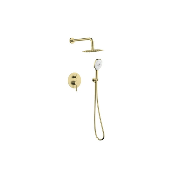 Elegant Kitchen & Bath FAS-9001BGD George Complete Shower Faucet System with Rough-in Valve, Brushed Gold
