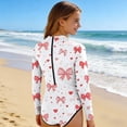 thumbnail image 6 of Girls Long Sleeve One-Piece Swimsuit 2-13 Years, Solid Color Summer Beach Swimwear Multicolor E 9-10 Years, 6 of 7