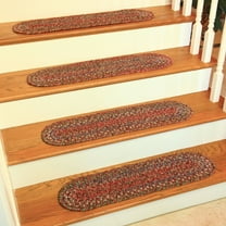 Rhody Rug SO45 Sophia Burgundy Red 65% Polypropylene 35% Nylon Multi 8" x 28" Stair Tread Set-of-13