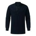 thumbnail image 1 of Chemises Hommes Mode Rétro Couleur Unie Col en Dentelle Chemise Décontractée Ample, 1 of 4