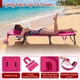 thumbnail image 6 of Costway Beach Chaise Lounge Chair with Face Hole Pillows & 4-Position Adjustable Backrest Pink, 6 of 9