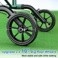 thumbnail image 3 of WalkMate 2 in 1 Rollator Walker Transport Chair for Seniors, 10'' Wheels Medical Rollator for Seniors with Paded Seat Backrest, Adjustable Handle and Detachable Footrests, Green, 3 of 10