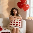 thumbnail image 3 of Decorr Valentines Throw Pillow Covers with Hearts Decorative Accent Throw Pillow Covers for Couch Sofa Living Room Decor Couple Present Valentine Gift, 18 x 18 Inches, 3 of 5
