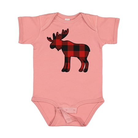 

Inktastic Moose Silhouette Plaid Gift Baby Boy or Baby Girl Bodysuit