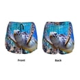 thumbnail image 3 of Gukieu Sea Turtle Swims Print Women's Sports Shorts with Drawstring Elastic Waistband for Running, Yoga, Fitness-Large, 3 of 7