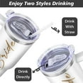 thumbnail image 2 of 40 Oz Tumbler with Handle and Straw, Double Wall Coffee Travel Mug Spill Proof Leak Proof, Reusable Insulated Water Bottle 40 Oz, Stainless Steel Cup with Handle and Straw Gifts for Women, 2 of 2