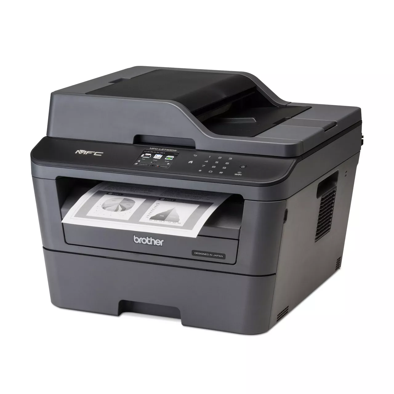 Brother MFC‑L2740DW Wireless All‑in‑One Monochrome Laser Printer – Duplex Print/Scan/Copy/Fax, ADF