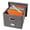Gray, variant on Hanging File Box with Lid & Metal Rails Document Organizer; For Hanging Letter Size Folders, Home & Office, Desktop & Cabinet Storage