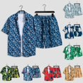 thumbnail image 4 of MYG Ensemble 2 Pcs Chemise à Manches Courtes et Short Imprimé Floral pour Hommes Plage Hawaïenne, 4 of 9