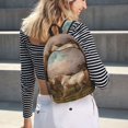 thumbnail image 5 of Disketp Three Horses Oil Painting print Canvas Backpack Lightweight Travel Daypack Student Rucksack Laptop Backpack-, 5 of 5