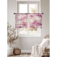 thumbnail image 3 of Pink Ombre Sheer Curtains 45 Inch Length 2 Panels Set - Light Filtering Window Treatments, Gradient Abstract Art Vintage Rod Pocket Semi Curtains for Living Room/Bedroom/Kitchen Décor, 104"W x 45"L, 3 of 7