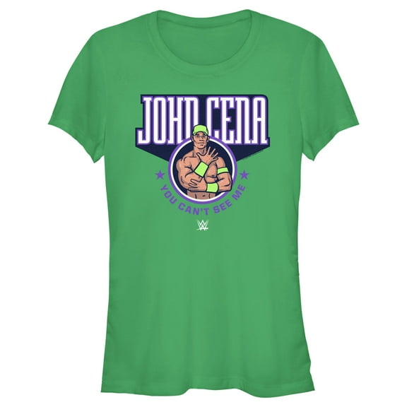 Junior's WWE John Cena You Can't See Me  Graphic Tee Kelly Green 2X Large
