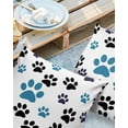 thumbnail image 3 of Animal Puppy Dog Footprint Outdoor Pillow Covers Waterproof Throw Pillow Cover 18x18in Set of 2,Square Decorative Pillowcases Cushion Case for Patio Sofa Couch,Blue Purple Black Paw on White, 3 of 7