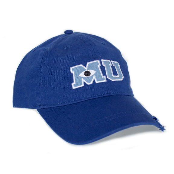 MU Embroidered Dad Hat Monsters Cap Adult University One-Size Royal Blue Distressed
