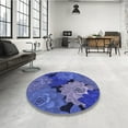 thumbnail image 3 of Ahgly Company Indoor Square Patterned Sapphire Blue Area Rugs, 4' Square, 3 of 6