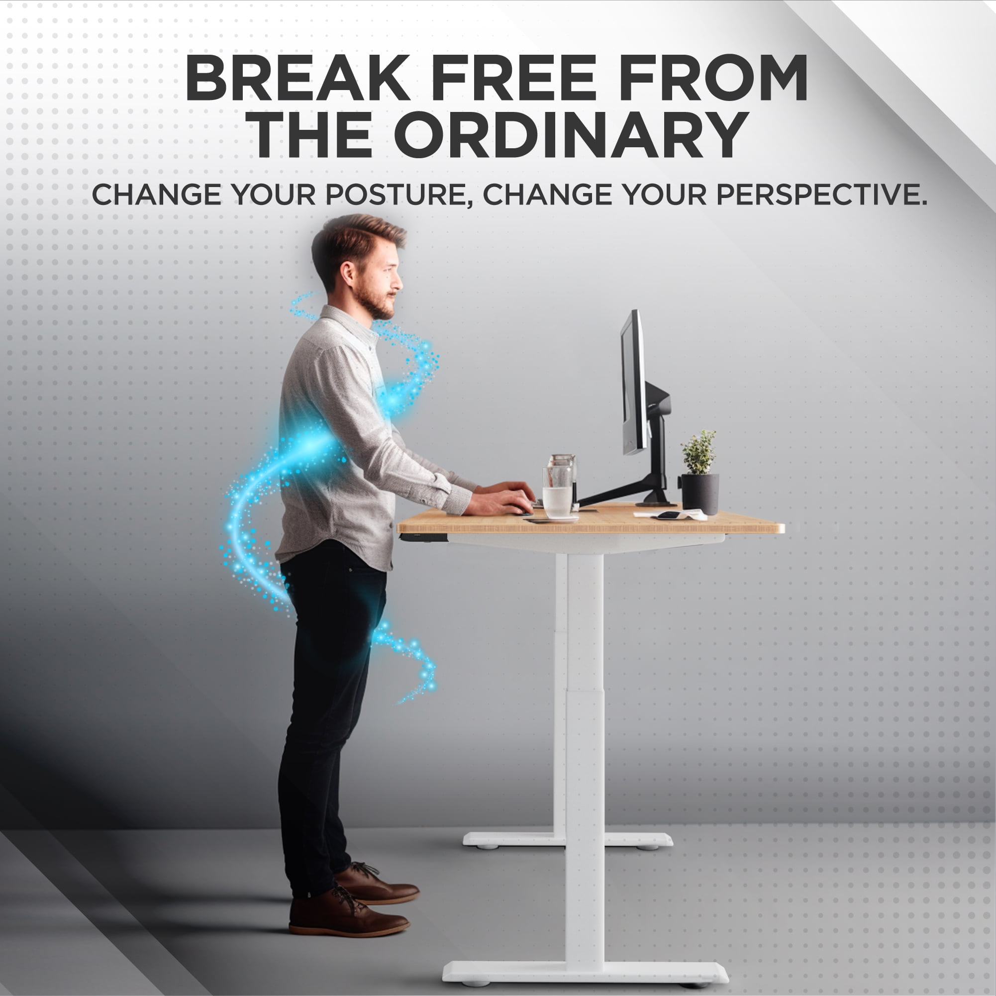 Rise Up 60x30” Bamboo  Solid Top Electric Standing Desk | One-Piece Memory Desktop Dual Motor Adjustable Height Desk 24–49” Ergonomic Sit Stand Workstation