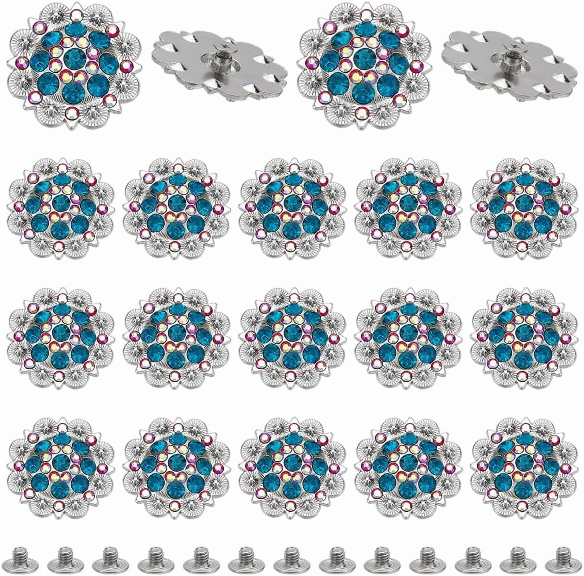 20 Pcs 37mm Screw Back Buttons Rhinestone Decorative Buttons Decorative Buckles for DIY Leather Accessories Wallets Belts Vests Bags Red for diy