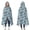 Blue Dinosaur Skeletons, variant on Wearable Blanket,Blue Dinosaur Skeletons Pattern Hooded Wearable Flannel Blanket for Adults & Teens,Winter Poncho Shawl Wrap Cape Cozy Anti-Pill,50"x60"