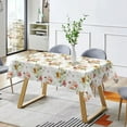 thumbnail image 5 of MIZHONA Vintage Pink Floral Rectangle Tablecloth for Table Yellow Flowers Leaves in White Table Cloths for Picnic Party Decor,60"× 120", 5 of 8