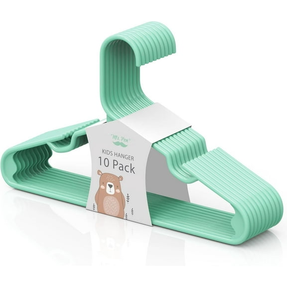 Mr. Pen- Kids Plastic Hangers, 10 Pack, Green Baby Hanger, Childrens Hangers for Clothes