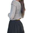 thumbnail image 3 of xiaxaixu Women Knit T-shirt, Hauts d'Automne à Manches Longues Col Rond Creusé Solide pour Usage Quotidien Rue, 3 of 8