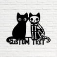 thumbnail image 4 of Craftnamesign Custom Reflection Cat Metal Wall Art with LED Light, Happy Halloween Sign Home Decor, 4 of 5