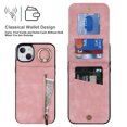 thumbnail image 2 of ELEHOLD for iPhone 14 Plus 6.7" Vintage Leather Wallet Case,Practical Card Holders RFID Blocking Zipper Wallet Kickstand Ring Holder Shockproof Anti-Scratch Case for Women Men,Pink, 2 of 8