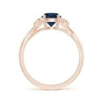 thumbnail image 2 of ANGARA Natural 1 ct Blue Sapphire Crossover Engagement Ring with Leaf Motifs in 14K Rose Gold for Women (Size-6mm) | September Birthstone, Anniversary, Jewelry Gift for Women | Natural Sapphire Ring, 2 of 10