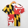 thumbnail image 3 of Maryland Flag Men Zipper T-shirt Summer Casual Short Sleeve T-shirt Top, 3 of 7