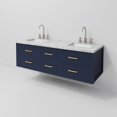 thumbnail image 6 of Castor 60 in W Blue Double Bath Vanity, Carrara Marble Top, and Faucet Set, 6 of 11