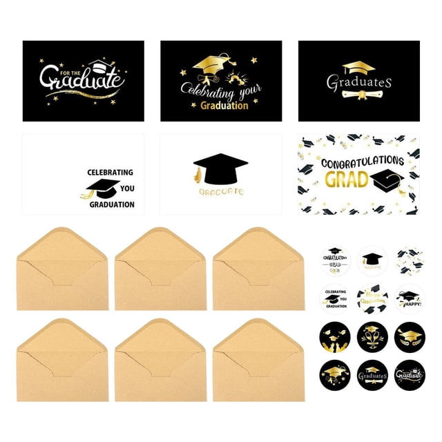 Graduation Cards 6 Pack with Envelopes,Thank You Cards for Graduates Class Of 2026,Great for Graduation Notes Blank Cards with Envelopes for 2026 Grads and Thank You Messages