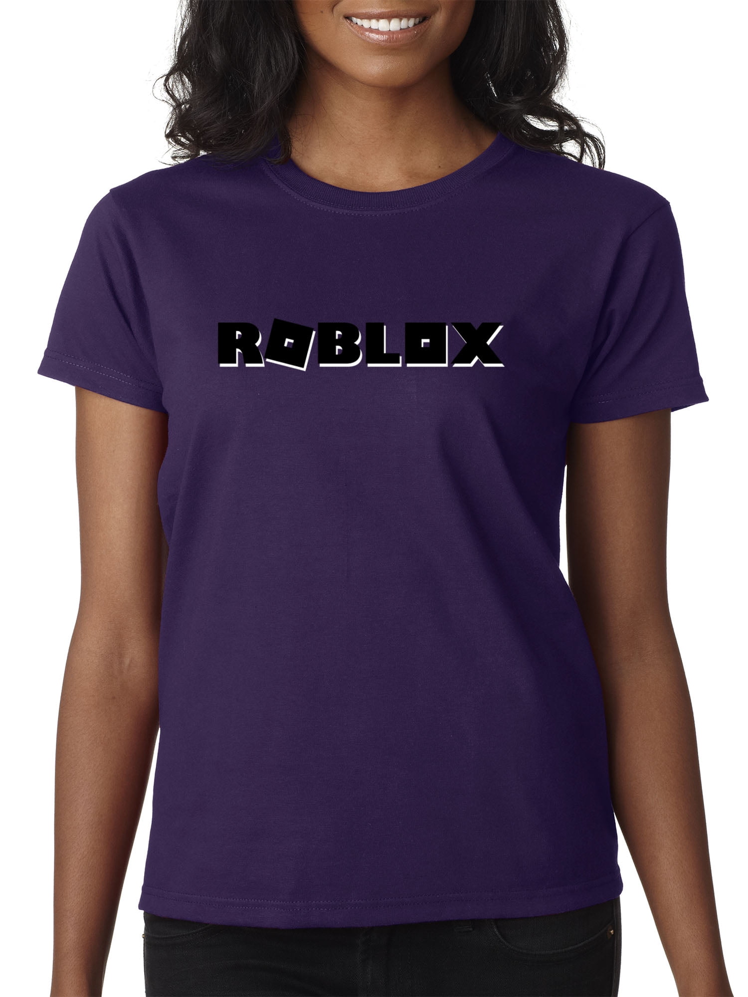 New Way New Way 1168 Women S T Shirt Roblox Block Logo Game Accent Xs Purple Walmart Com Walmart Com - roblox t shirt images purple