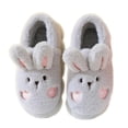 thumbnail image 2 of XIMIN Teen Girls Ankle&nbsp;Shoes Thick Plush Bunny Slippers for Women Warm Fuzzy and Comfy Shoes Winter Non Slip Comfortable Bedroom Slippers Warm House Shoes Indoor and Outdoor(Gray,US 5.5-6.5), 2 of 7