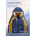 thumbnail image 5 of Chrisuno Boy's Waterproof Warm Winter Coat Thicken Padded Insulated Puffer Jacket With Hood Navy&Yellow 6-7, 5 of 5