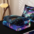 thumbnail image 6 of Homewish Dinosaur Monster Truck Zipper Twin Comforter Sets with Fitted Sheet and 2 Pillowcases,Vintage Animal Zipper Bedding Set,Blue Purple,Black Reversible,4pcs, 6 of 8