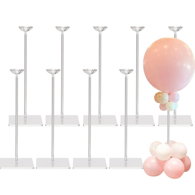 Soporte de mesa para globos TEKXYZ de acrílico transparente, juego de 10