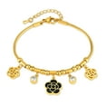 thumbnail image 1 of Brazalete con forma de camelia para mujer, cadena con forma de serpiente de acero inoxidable, 1 of 3