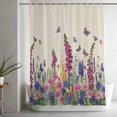thumbnail image 5 of Watercolor Flowers Small Stall Shower Curtain, Waterproof Shower Curtains for Bathroom, Retro Botanical Blooms Floral Butterfly Washable Fabric Bath Curtain for Bathtub with Hooks 36x78 Inches, 5 of 9