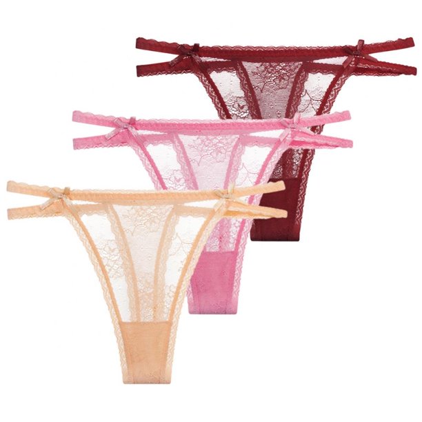 Xmarks Sexy Low Rise Women Panties G-String T-Back Lace Thongs - Ultra ...