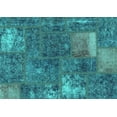 thumbnail image 1 of Ahgly Company Machine Washable Indoor Rectangle Patchwork Turquoise Blue Transitional Area Rugs, 3' x 5', 1 of 4