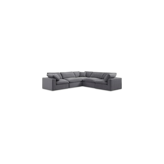 Meridian Furniture Comfy Grey Velvet 5-Pc. Modular Sectional
