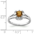 thumbnail image 5 of Sterling Silver Rhodium Whiskey Quartz Diam. Ring (Size 6) Made In China qr4560wq-6, 5 of 6