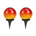 thumbnail image 1 of 2Pcs Solar Ball Lights Outdoor Garden Decor Cracked Glass, 1 of 5
