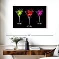 thumbnail image 3 of Elephant Stock Flashy Martinis Wall Art - Horizontal Canvas Wall Art - Living Room Wall Decor - Food And Drink Canvas - Black And Red Decor - 36" x 24", 3 of 8