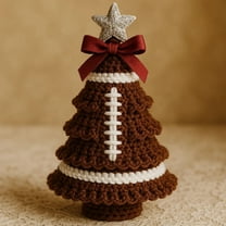 DIY Football Crochet Christmas Ornament Kit, Handmade Sports Themed Holiday Decor with Yarn and Hook, Beginner Friendly Crochet Kit for Xmas Tree Home Party and Gift Craft