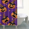 thumbnail image 4 of Retro Horror Themed Artwork Cute Ghost Pumpkin Illustration Waterproof Curtain,72x72in Shower Curtain, 4 of 6