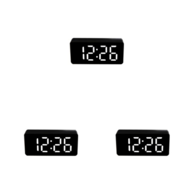 Bewildely Reloj despertador digital LED Medidor de temperatura con luz nocturna Relojes de escritorio Alarma de repetición Reloj de estilo Type1 NO1