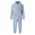thumbnail image 3 of Cozy Thermal Jumpsuit for Everyday Casual Wear with Zip Front Lined Comfort and Relaxed Fit Nighttime Pajama Piece, Light Blue, XXXXXL, 3 of 6