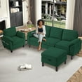thumbnail image 3 of Soscana Living Room Furniture 2 Piece Set,Sectional Sofa Couch with Storage Ottoman and Accent Chair,Green, 3 of 8